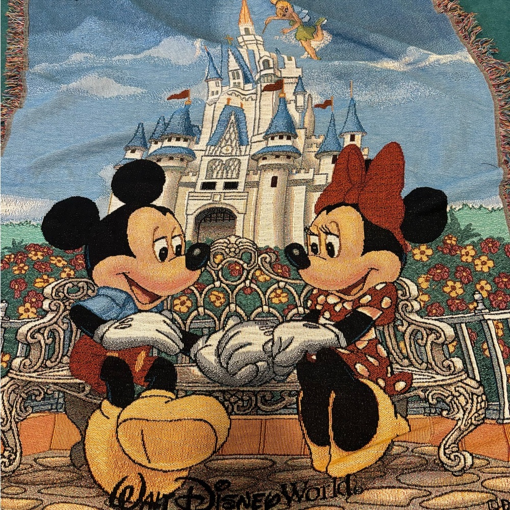 DISNEY PARKS Tapestry Woven Throw Blanket 60"x50" Castle